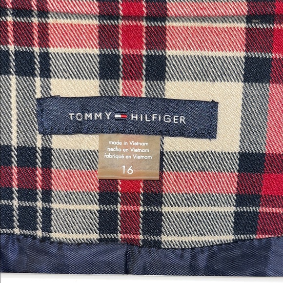 Tommy Hilfiger Red, Navy and Cream Plaid Blazer - Picture 3 of 4